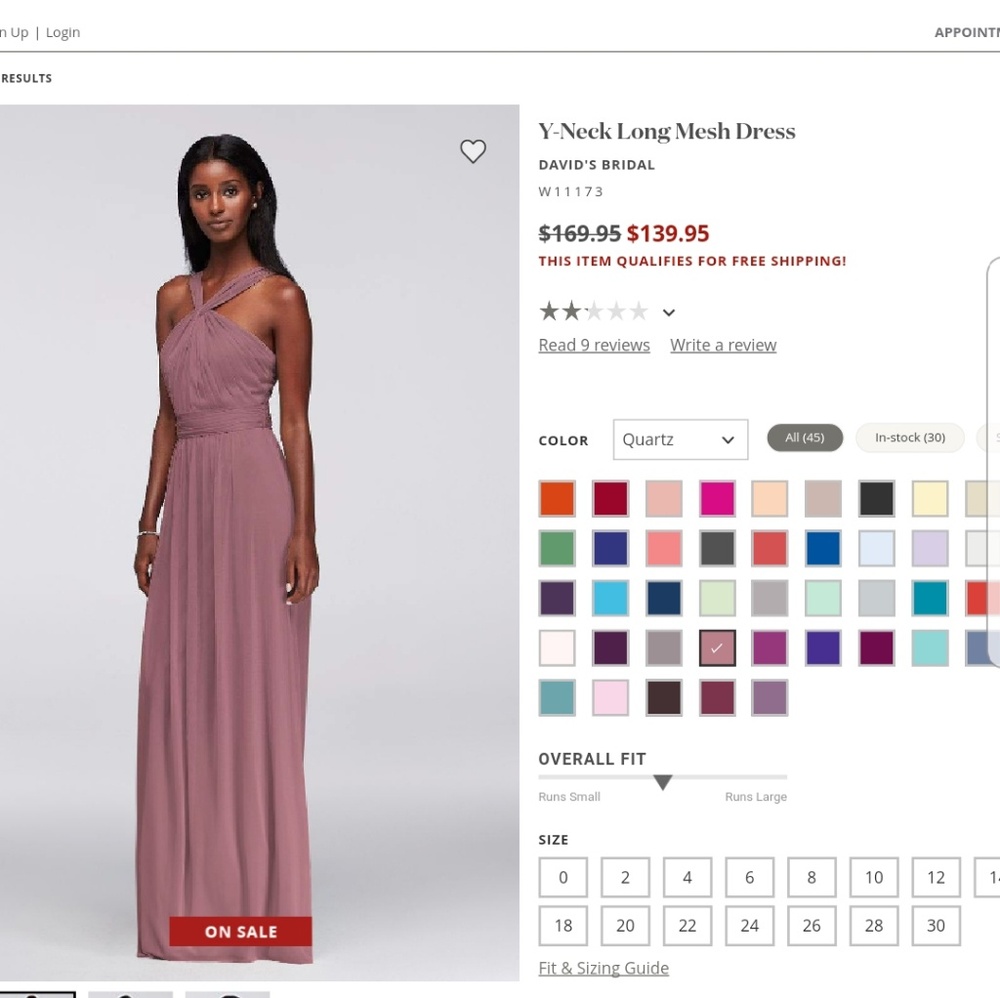 Size 0 Bridesmaids Dress